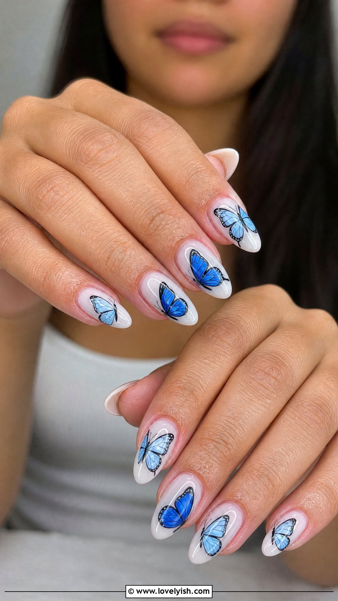Blue Butterfly Nails - 50 blue nails - 50 blue nails