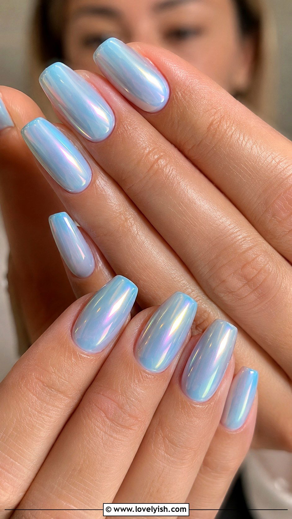 Blue Chrome Glazed Nails - 50 baby shower nails - 50 baby shower nails