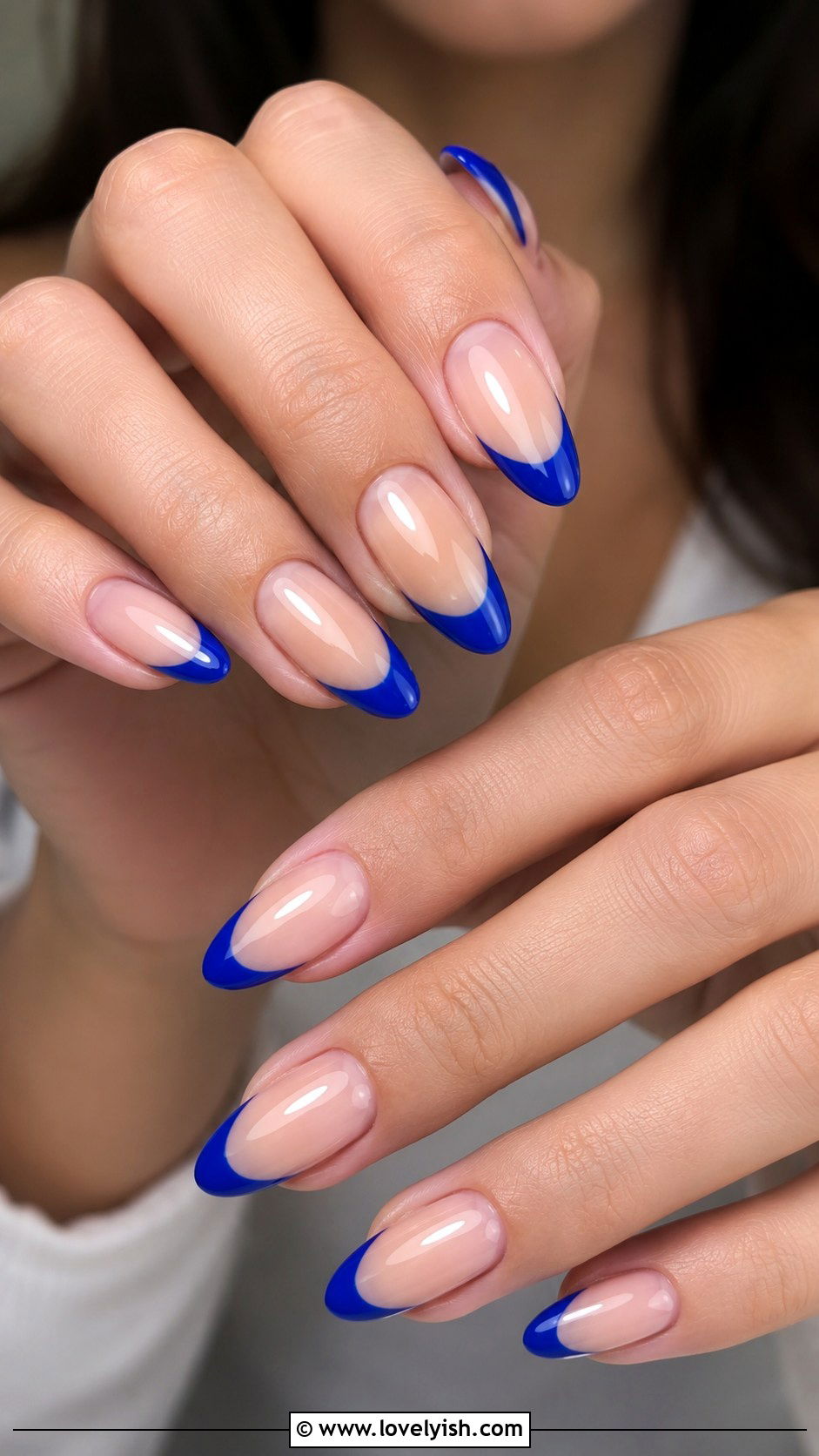 Blue French Tip Nails - 25 french manicure ideas - 25 french manicure ideas