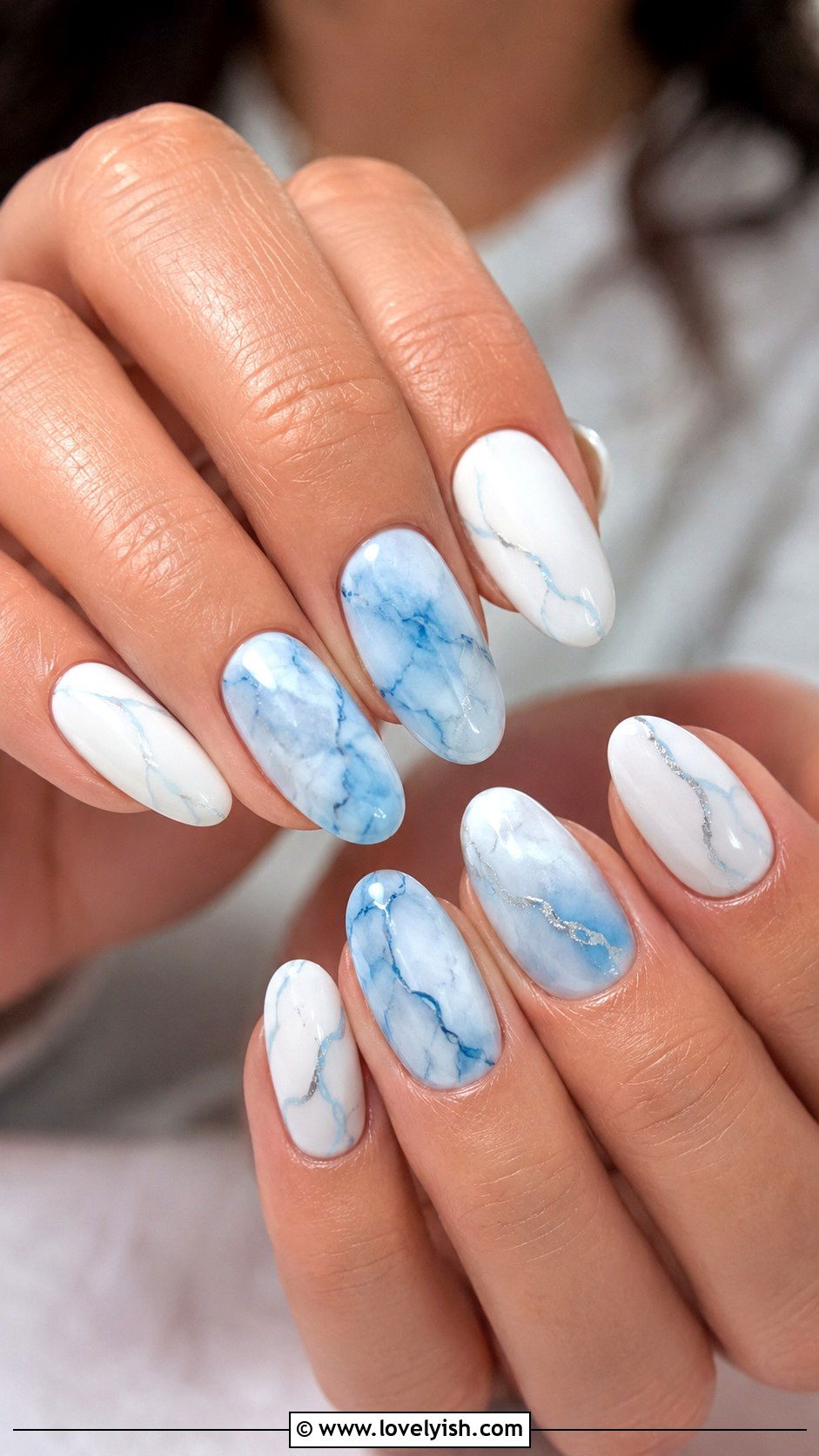 Blue Marble Baby Shower Nails - 50 baby shower nails - 50 baby shower nails