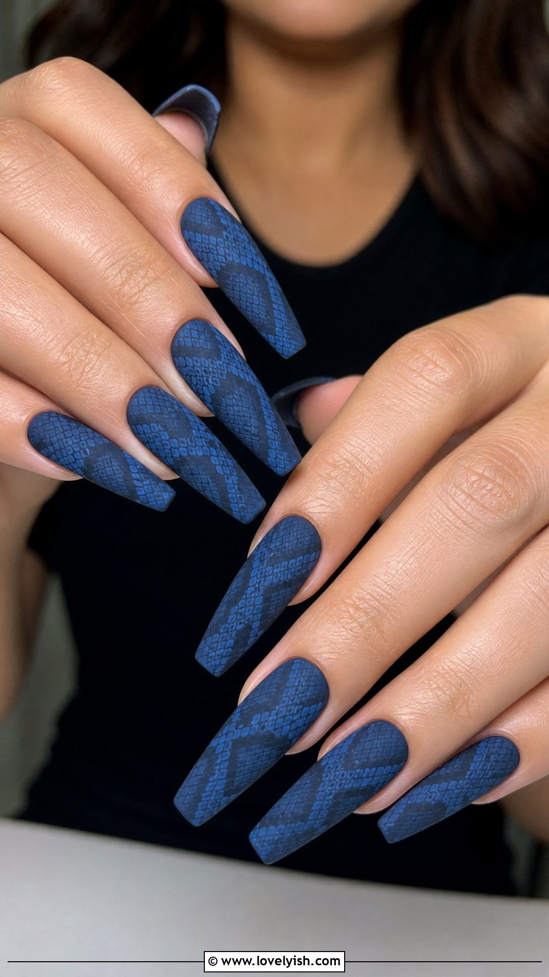 Blue Snakeskin Nails - 50 blue nails - 50 blue nails