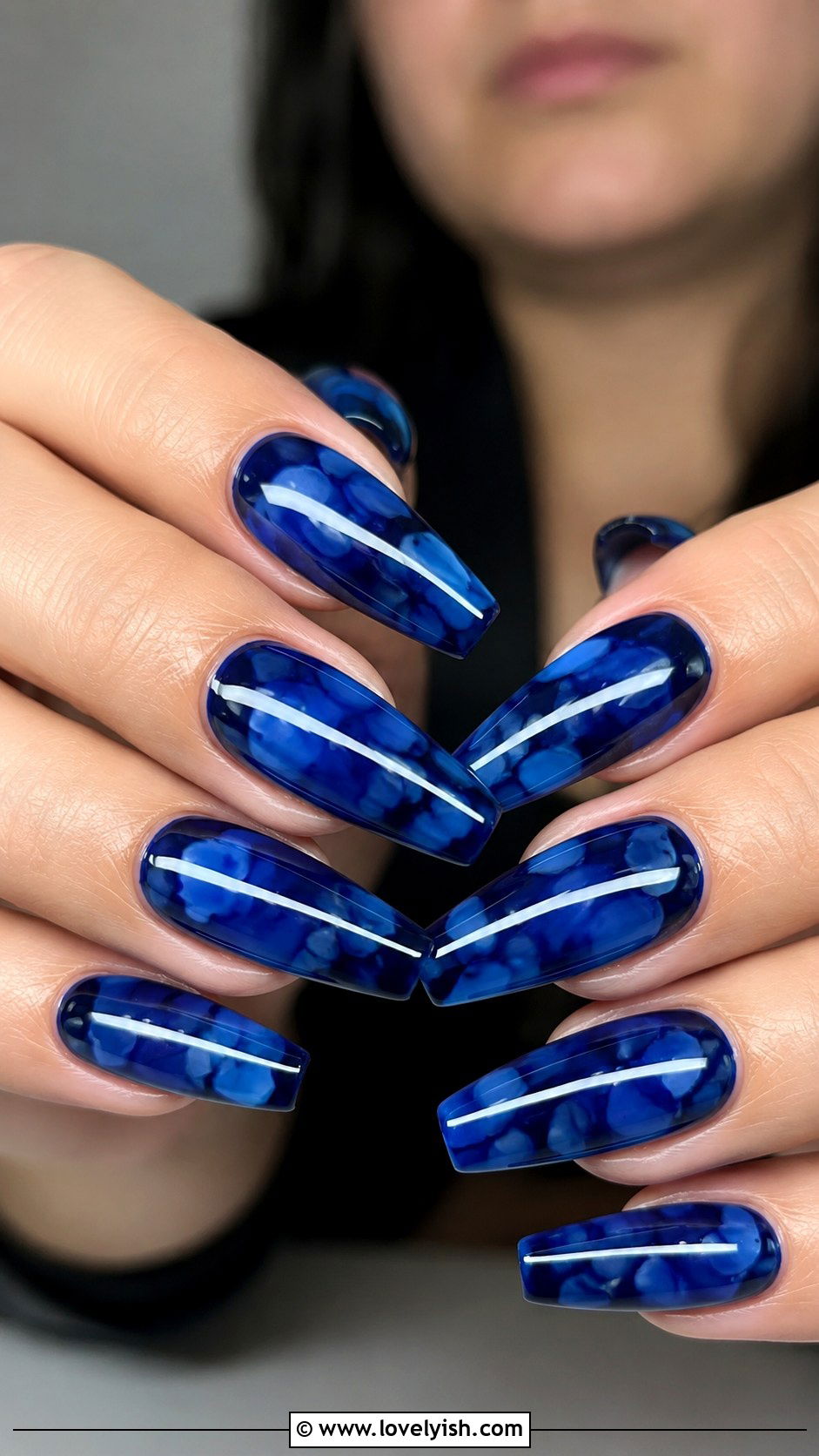 Blue Tortoiseshell Nails - 50 tortoise nail design ideas - 50 tortoise nail design ideas