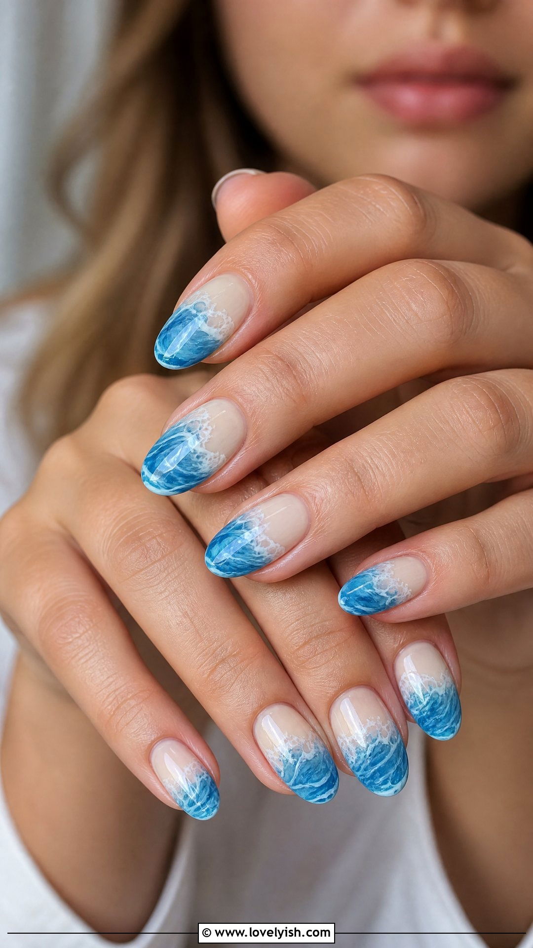 Blue Wave Beach Nails - 50 blue nails - 50 blue nails