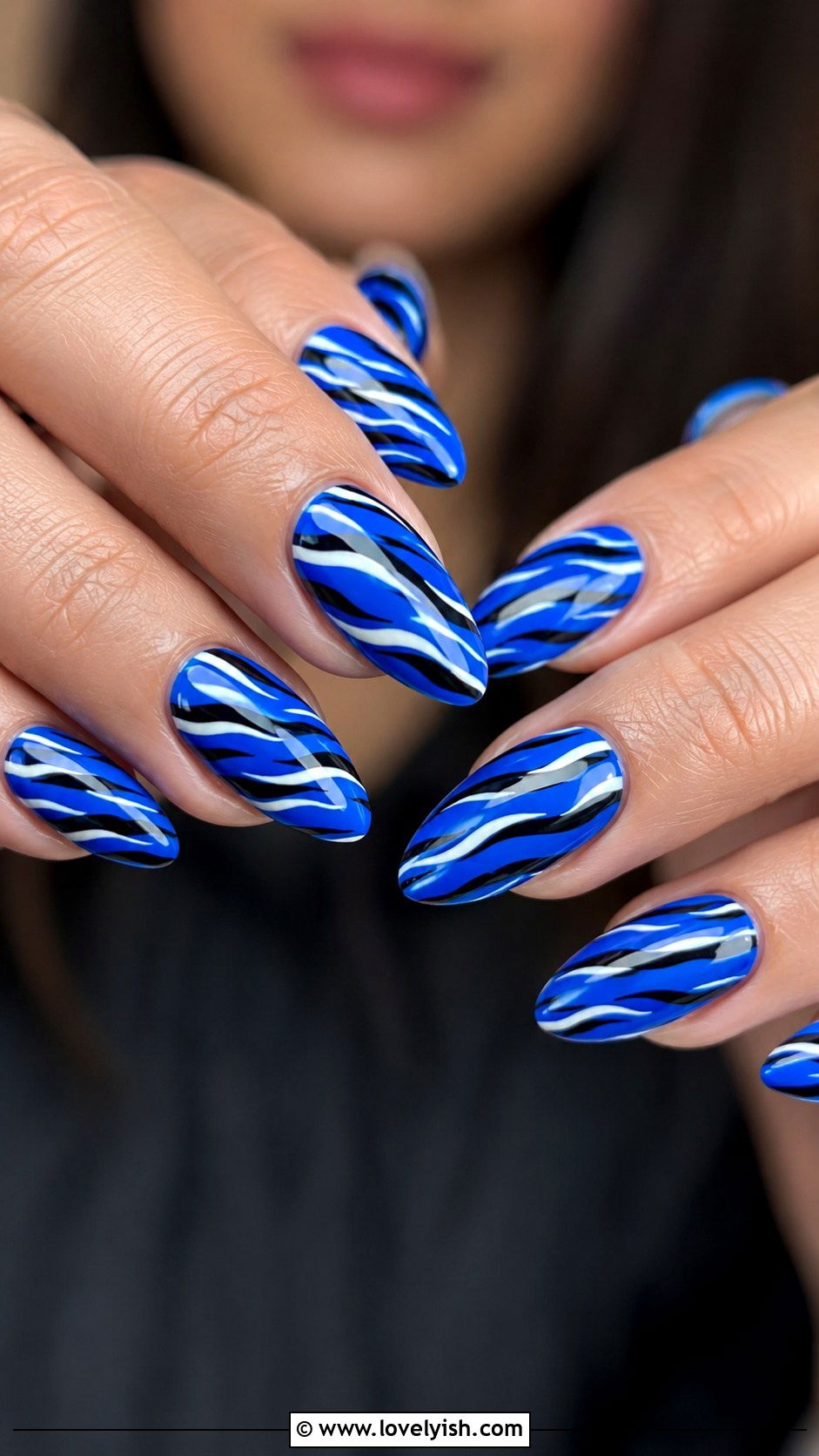 Blue Zebra Print Nails - 50 zebra print nails - 50 zebra print nails