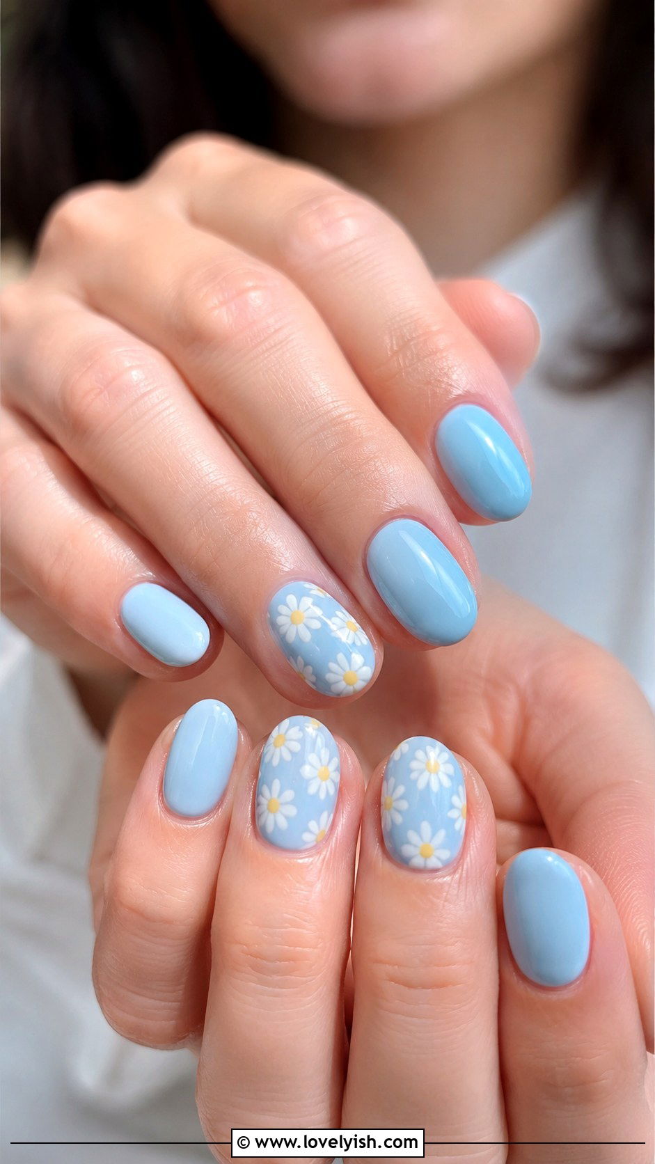 Blue and White Checkerboard Nails - 38 blue nail designs - 38 blue nail designs