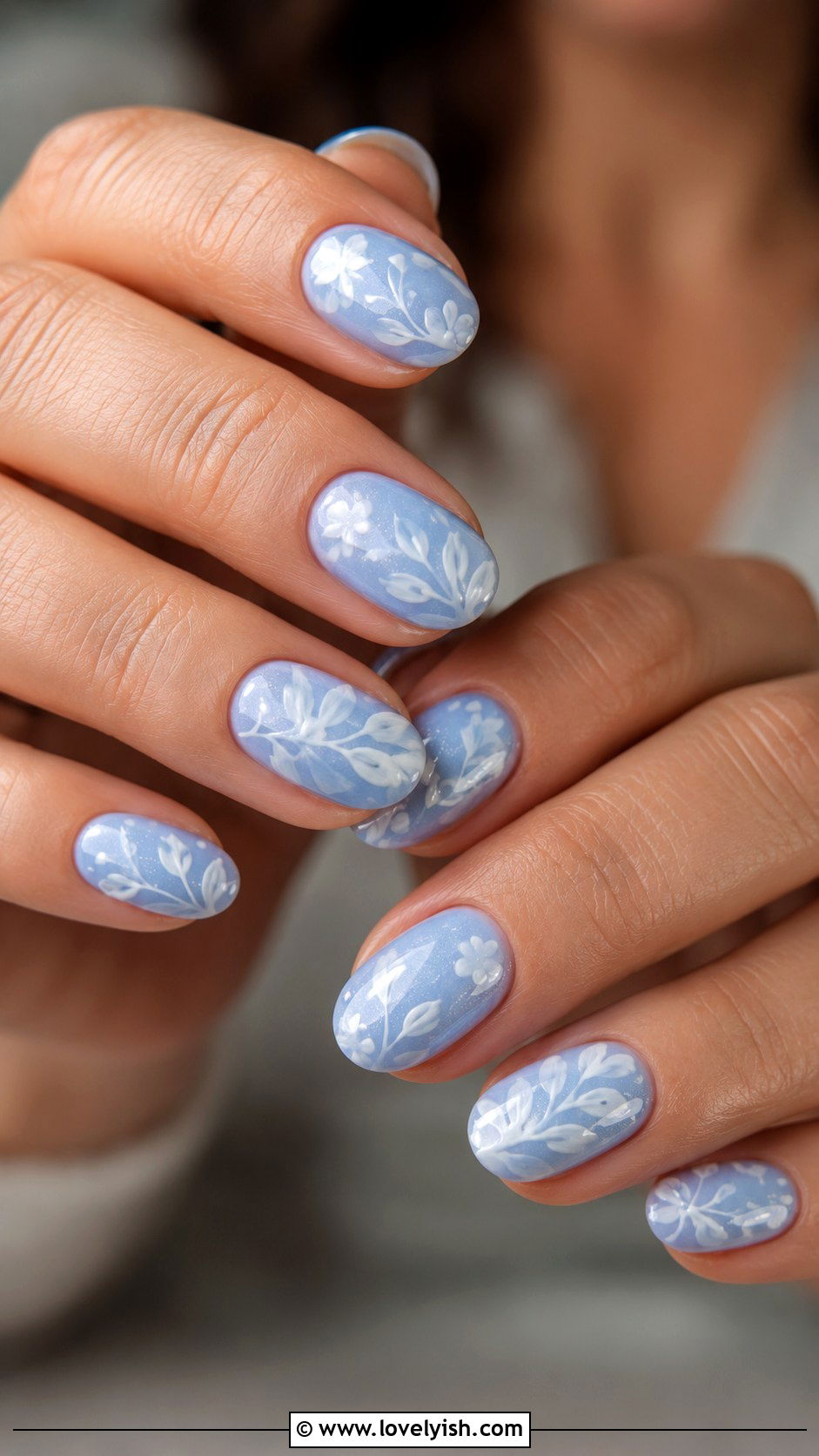 Bluebell and White Easter Nails - 44 easter nail designs - 44 easter nail designs