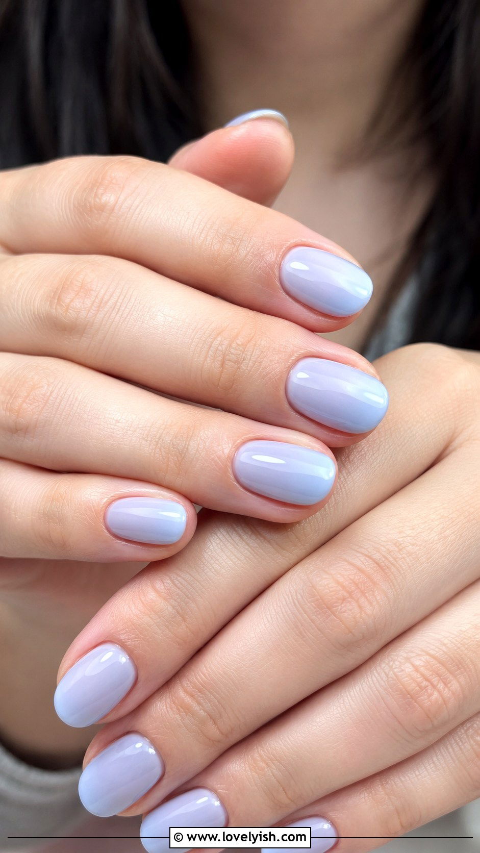 Blueberry Milk Nails Short Oval - 50 work appropriate nails - 50 work appropriate nails