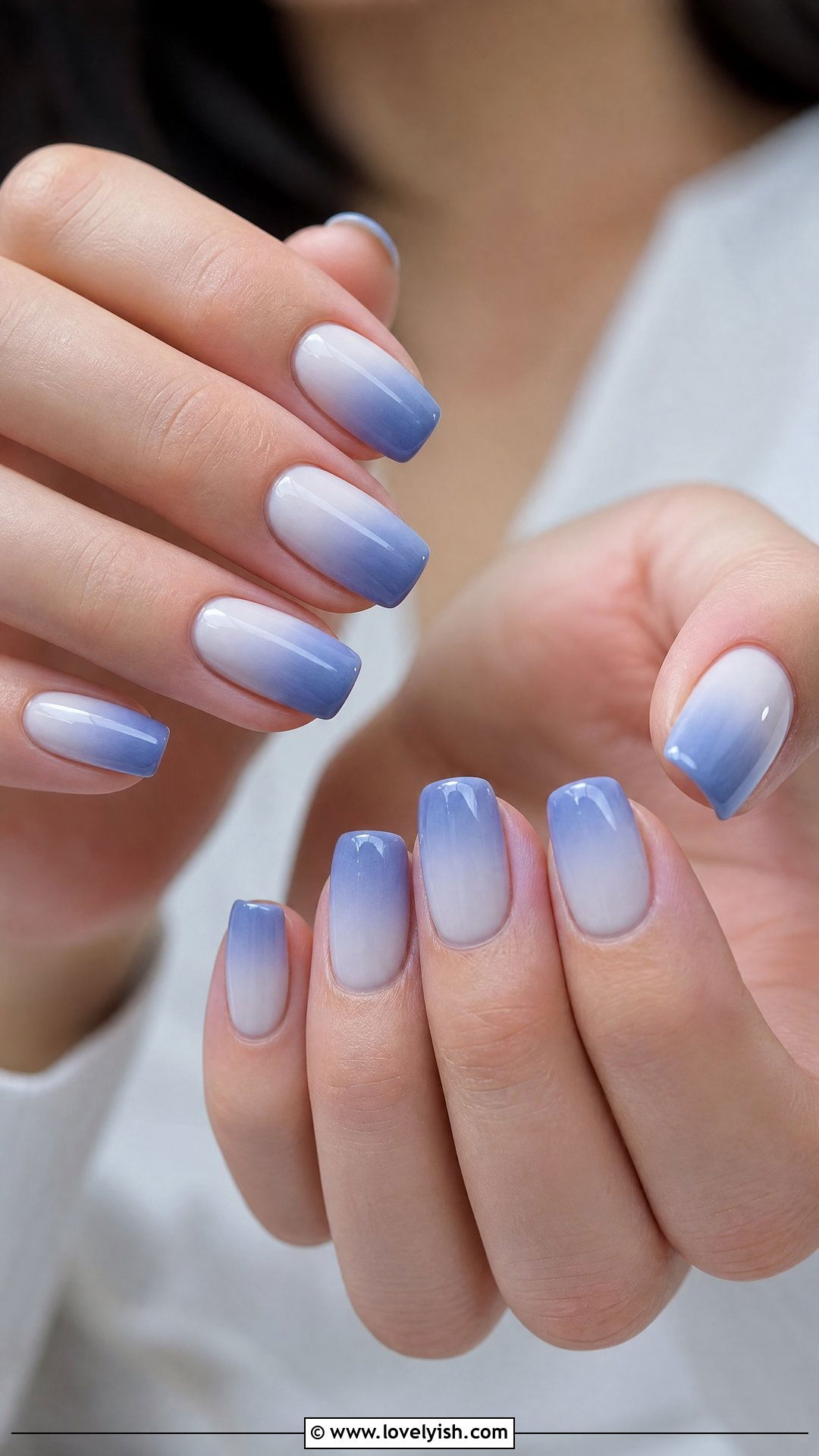 Blueberry Milk Ombre Nails - 50 cute spring nail designs - 50 cute spring nail designs