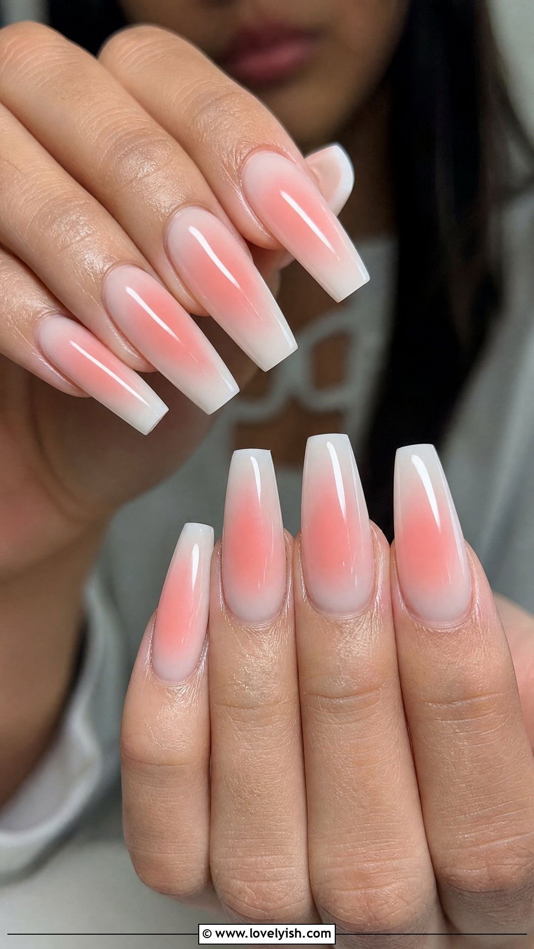 Blush Aura Coffin Nails - 50 coffin nails - 50 coffin nails