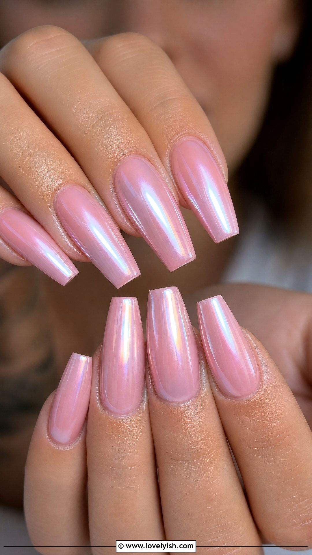 Blush Pink Chrome Nails - 50 feminine nails - 50 feminine nails