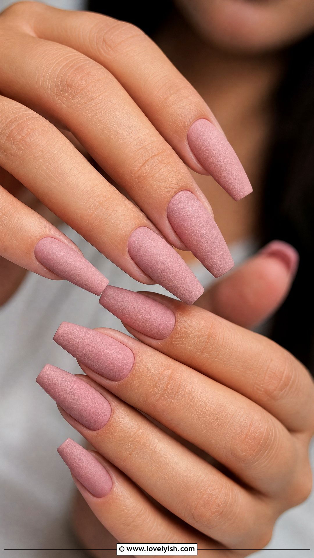Blush Pink Velvet Matte Nails - 50 feminine nails - 50 feminine nails