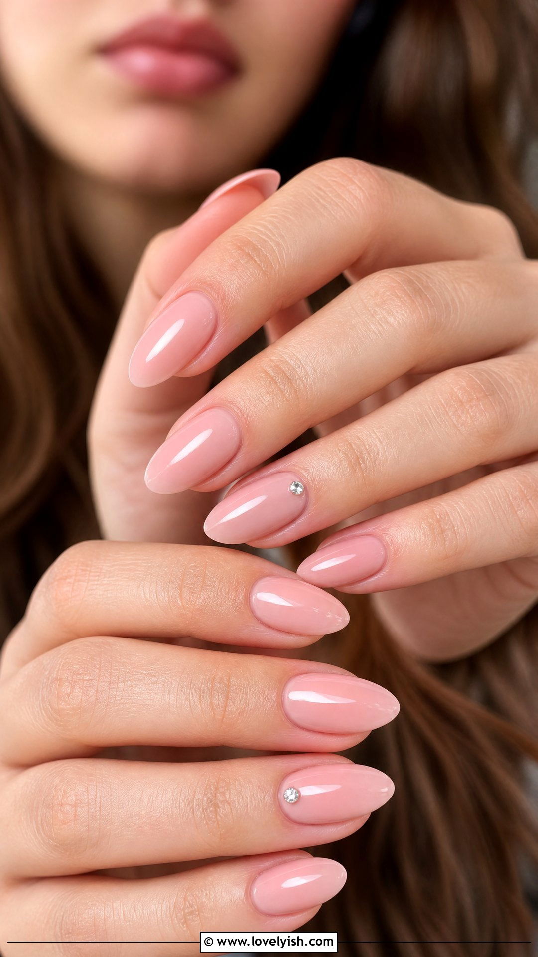 Blush Pink With Diamond Accent Nails - 50 elegant nails - 50 elegant nails