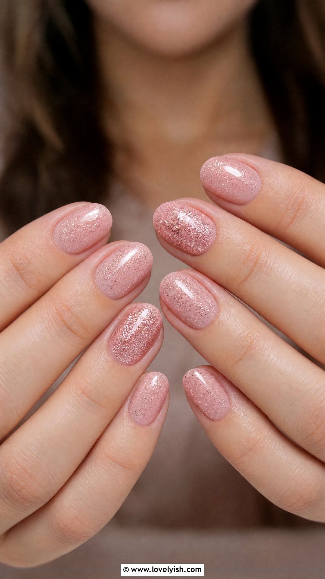 Blush Pink and Rose Gold Glitter Nails - 50 rose gold nails - 50 rose gold nails