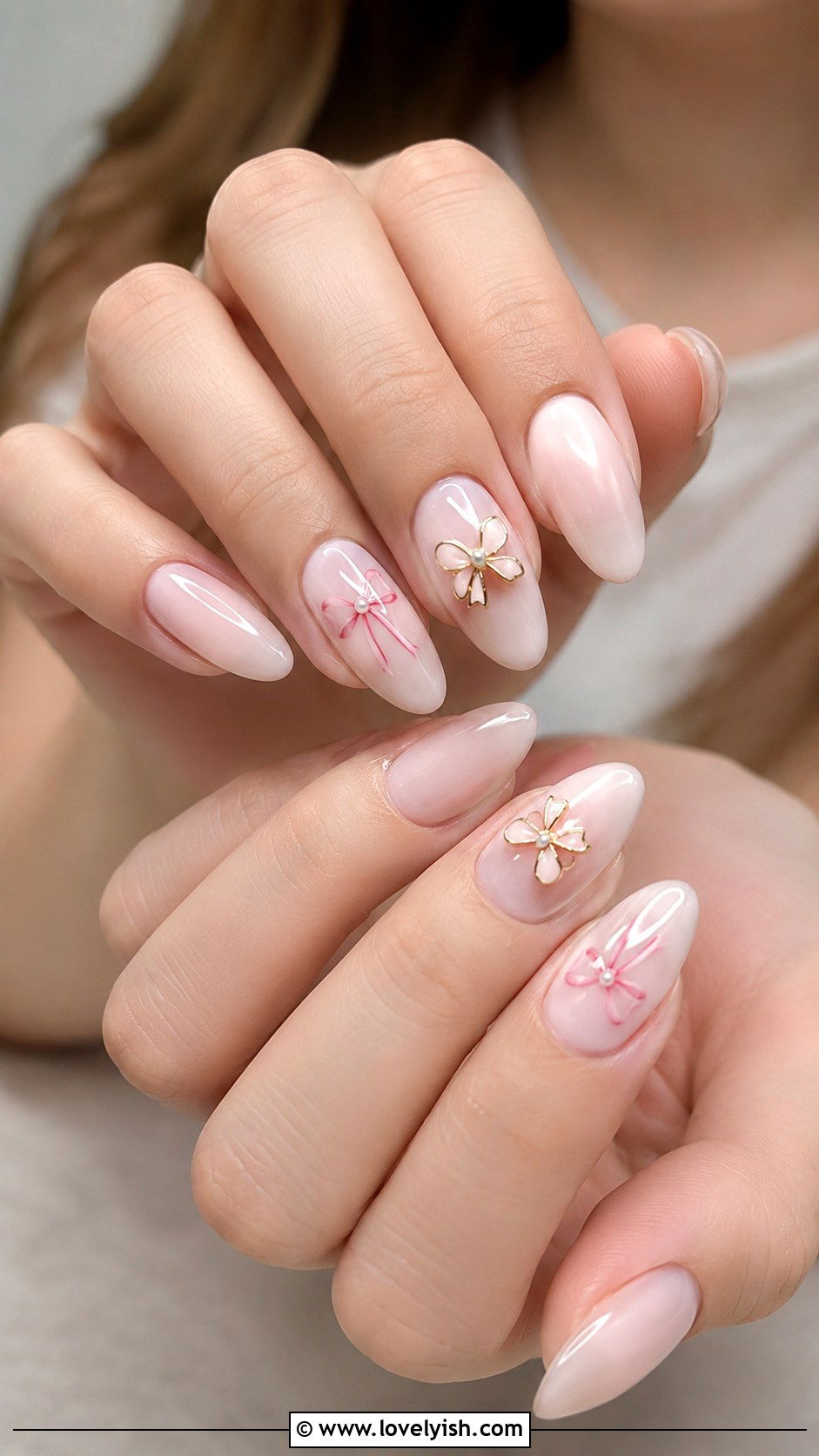 Bow Tied Coquette Prom Nails - 50 prom nails - 50 prom nails