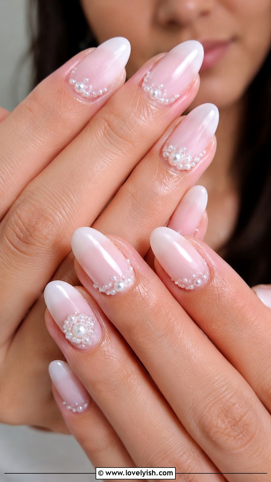 Bridal Pearl Detail Gel X Nails - 25 gel x nail designs - 25 gel x nail designs