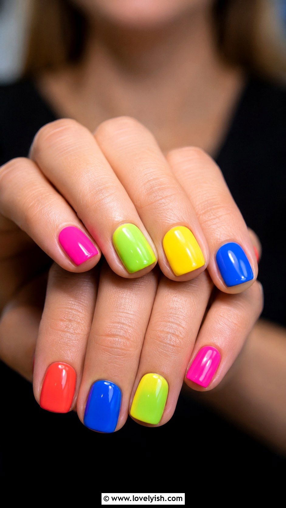 Bright Multicolor Mismatched Nails - 43 summer nail designs - 43 summer nail designs