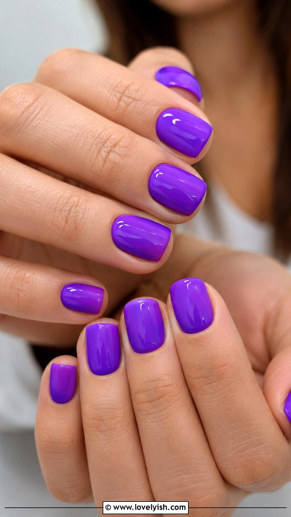 Bright Violet Solid Nails - 33 purple nail design ideas - 33 purple nail design ideas