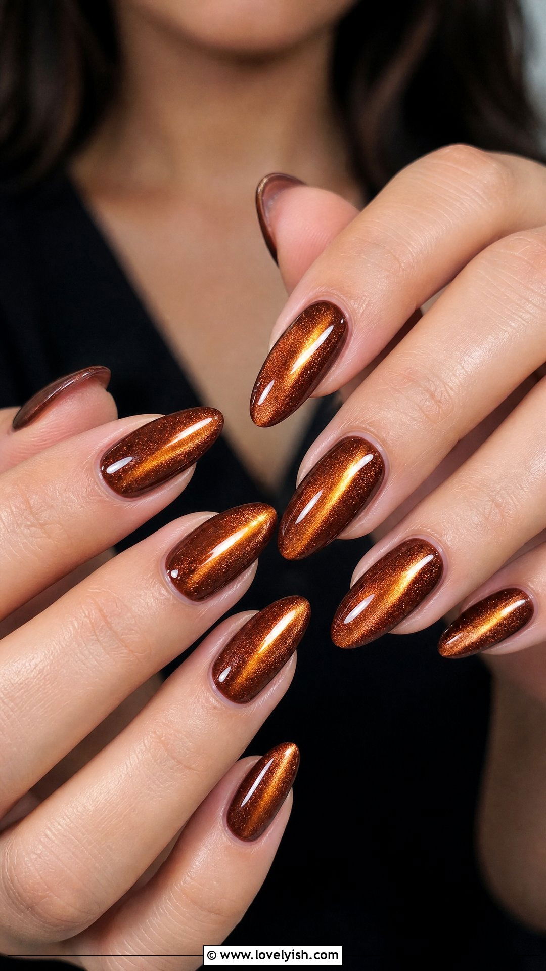 Bronze Copper Cat Eye Nails - 25 cat eye nails design ideas - 25 cat eye nails design ideas