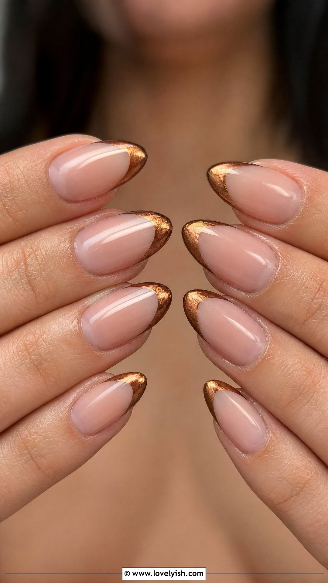 Bronze Metallic Tip Nails - 50 sophisticated nails - 50 sophisticated nails
