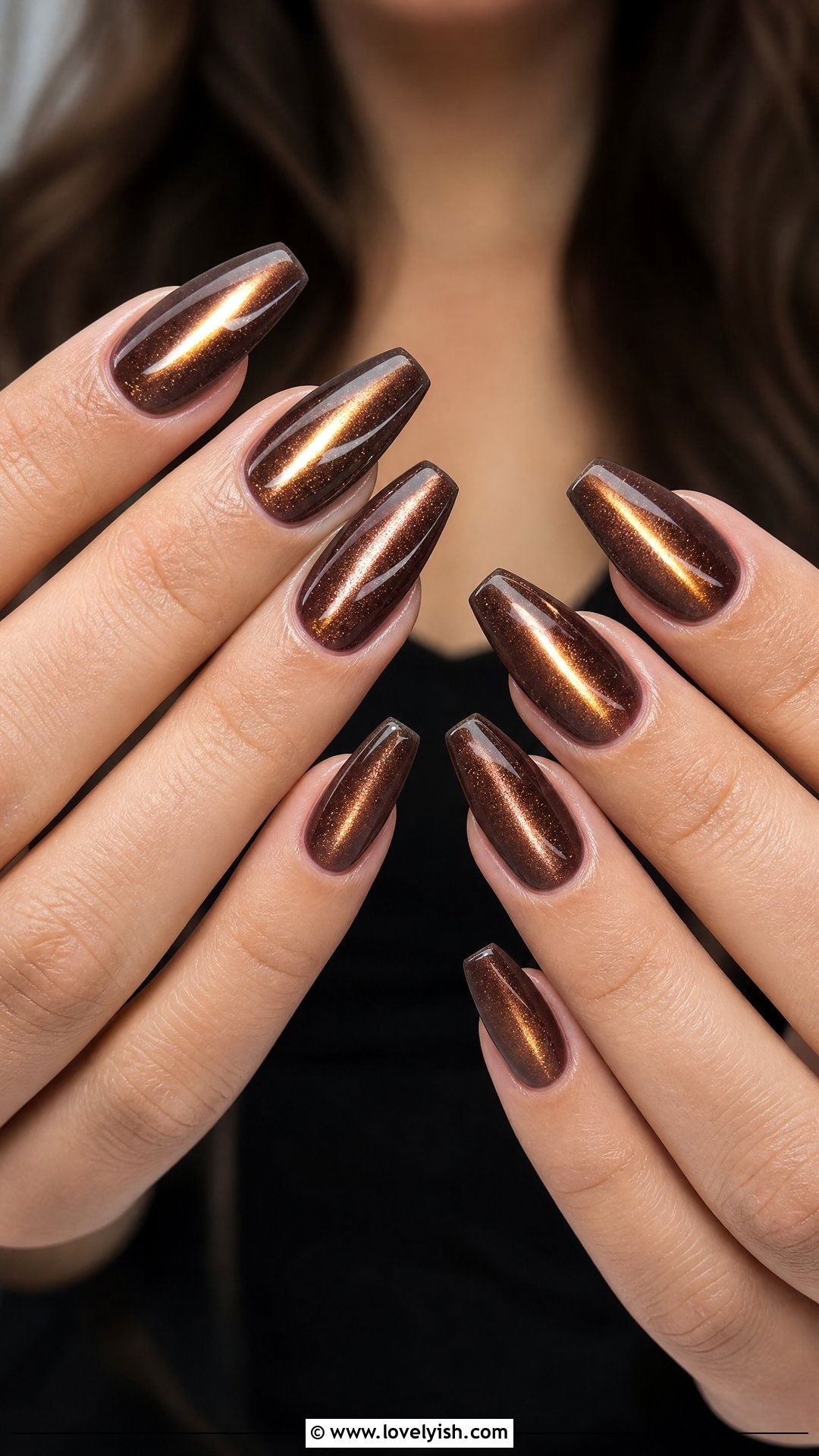 Brown Cat Eye Nails - 50 brown nails - 50 brown nails