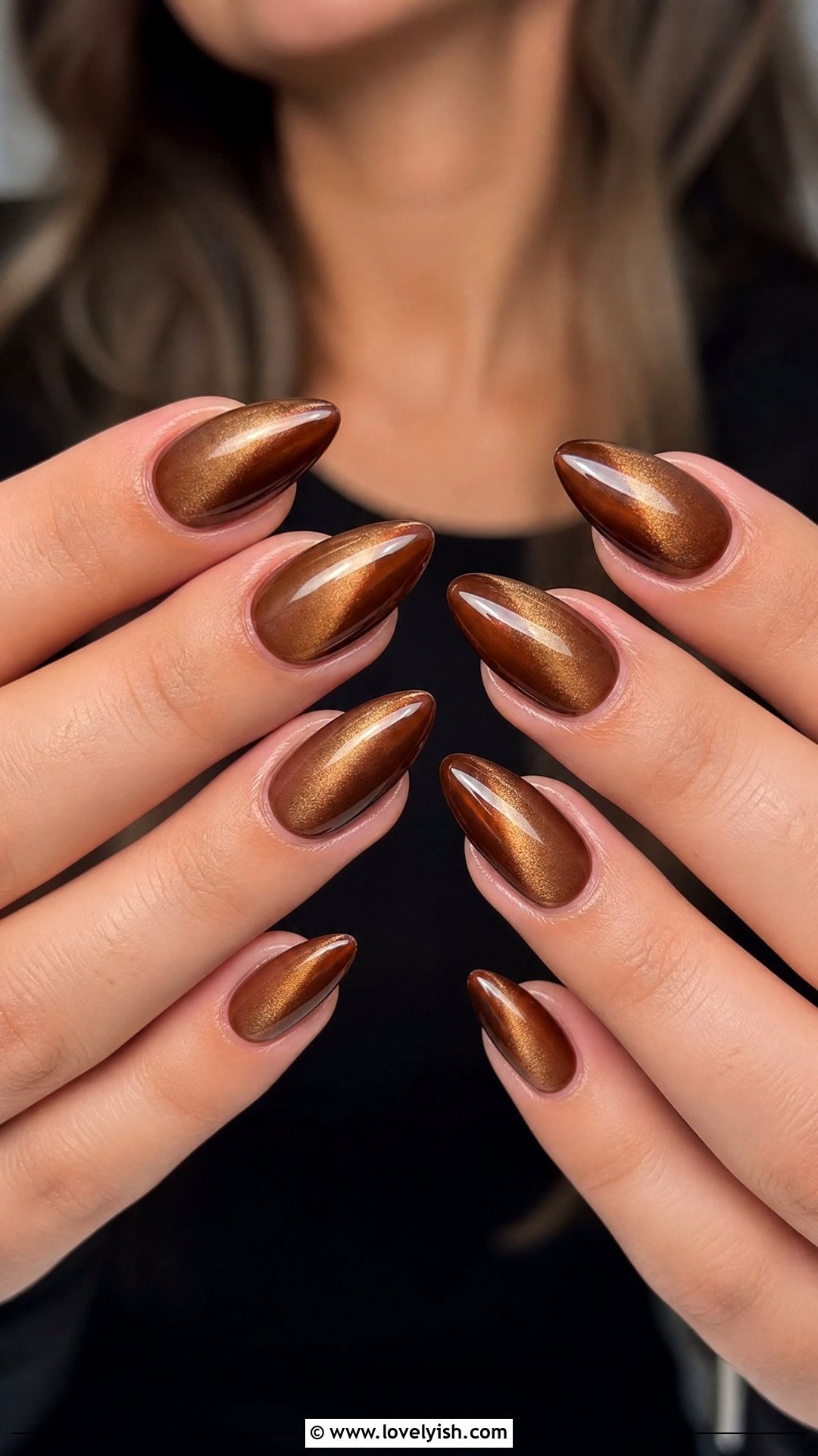 Brown Cat Eye Nails - 25 brown nail designs - 25 brown nail designs