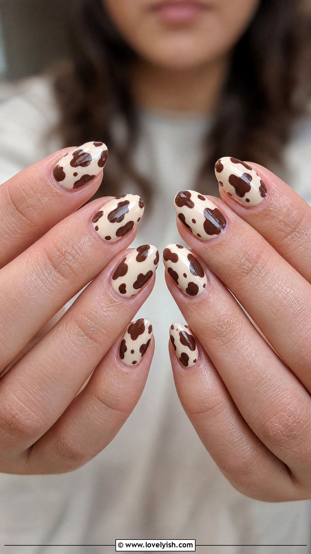 Brown Cow Print Nails - 25 brown nail designs - 25 brown nail designs