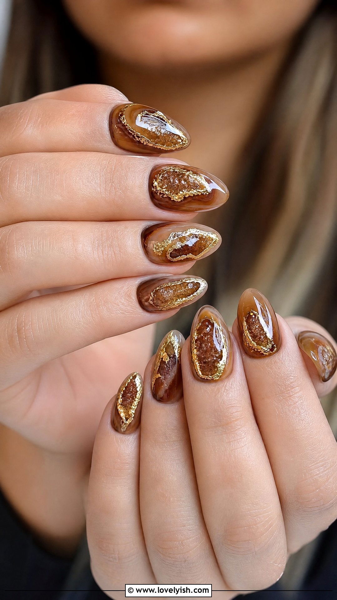 Brown Geode Nails - 50 brown nails - 50 brown nails