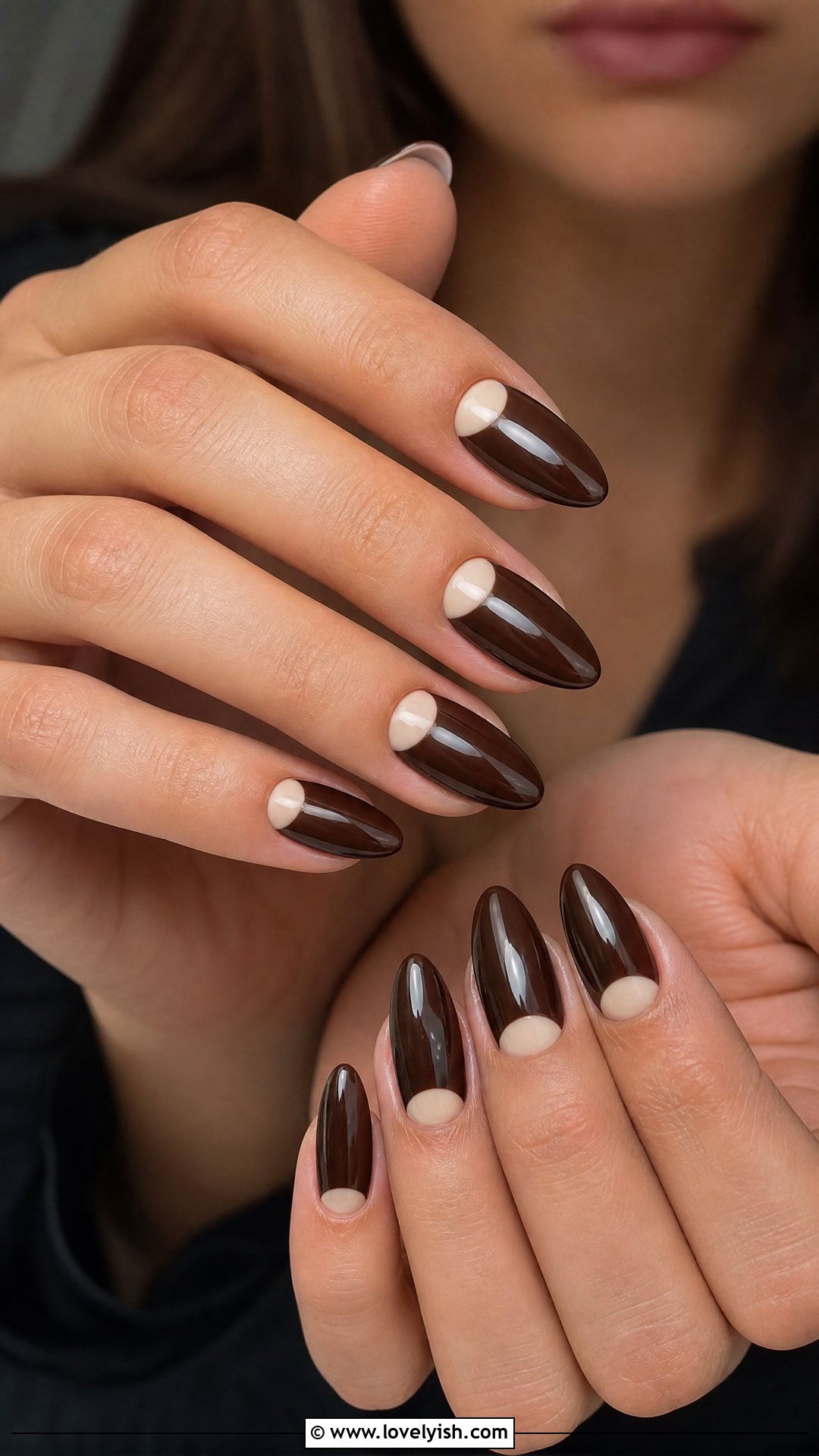 Brown Half Moon Nails - 50 brown nails - 50 brown nails