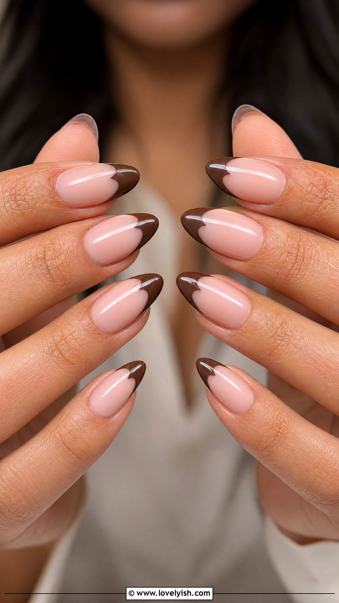 Brown Heart Tip Nails - 50 brown nails - 50 brown nails