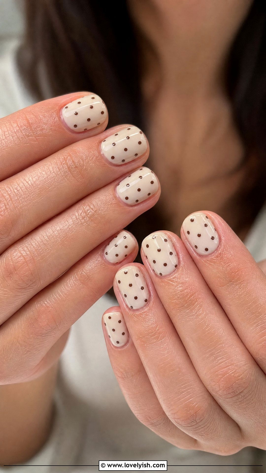 Brown Polka Dot Nails - 50 brown nails - 50 brown nails