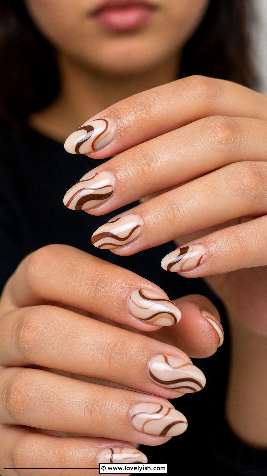 Brown Wave Nails - 50 brown nails - 50 brown nails
