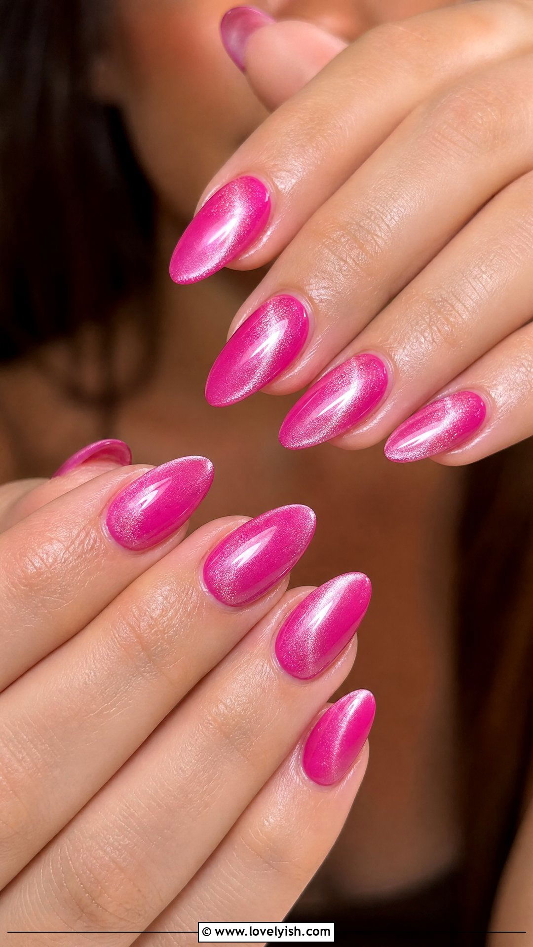Bubblegum Pink Cat Eye Nails - 50 cateye nail designs - 50 cateye nail designs