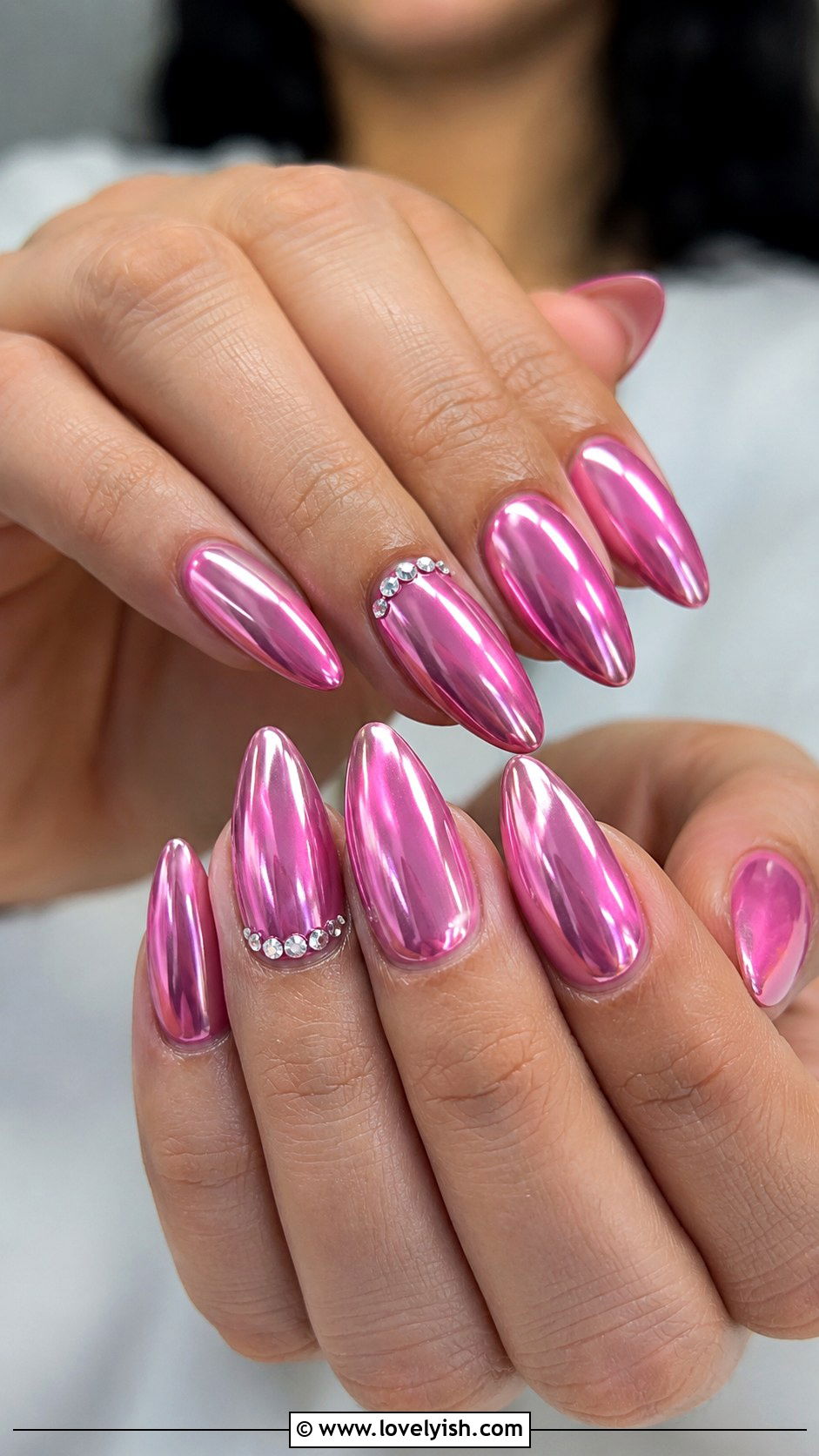 Bubblegum Pink Chrome Baddie Nails - 50 baddie nails - 50 baddie nails