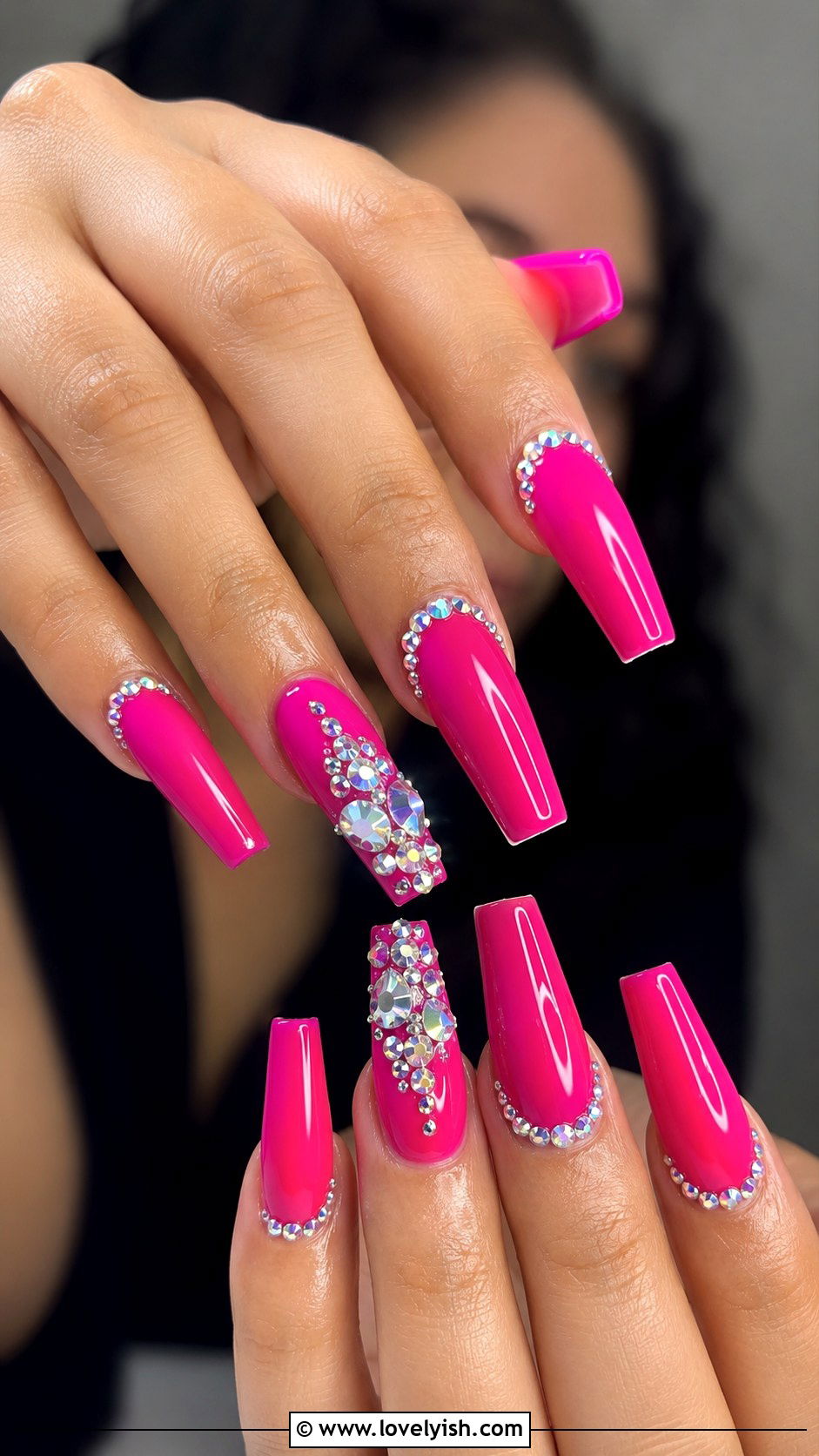 Bubblegum Pink French Tip Stiletto Nails - 50 long pink nails - 50 long pink nails