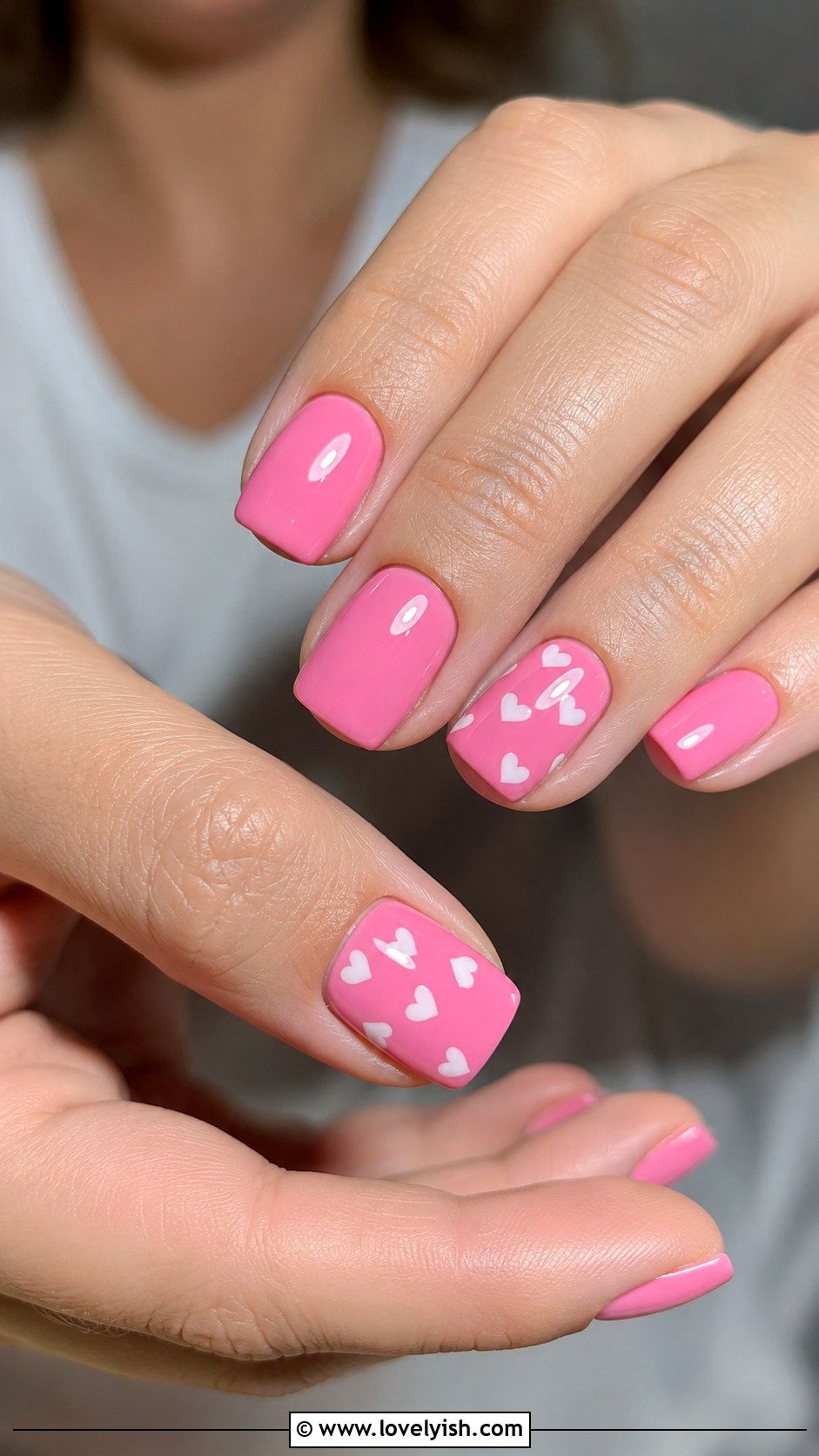 Bubblegum Pink Heart Birthday Nails - 50 birthday nails - 50 birthday nails