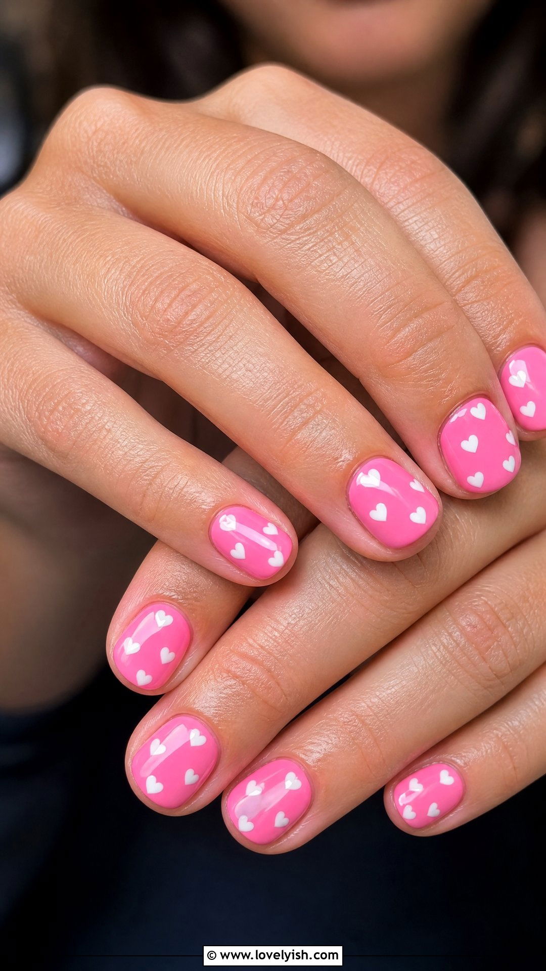 Bubblegum Pink Heart Nails - 50 cute nails - 50 cute nails
