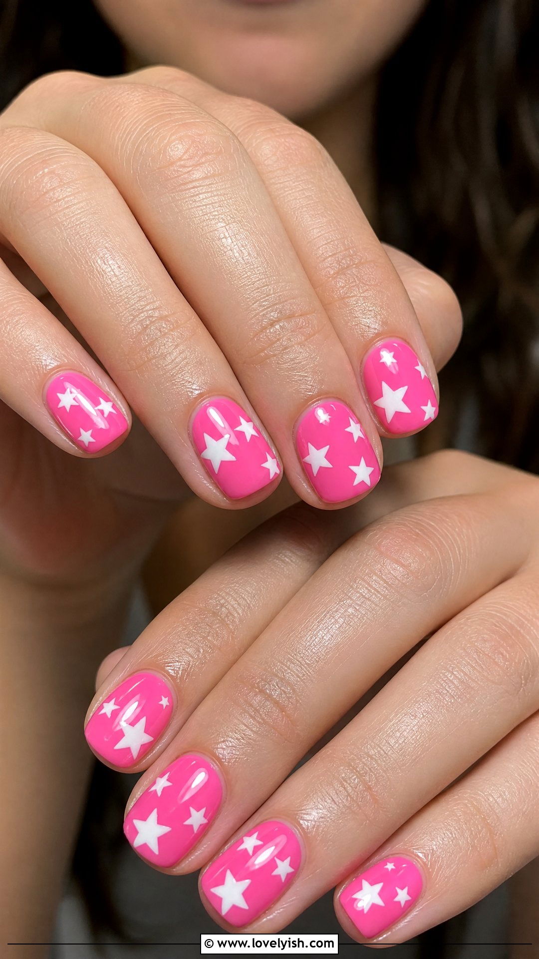Bubblegum Pink Stars - 50 star nails - 50 star nails