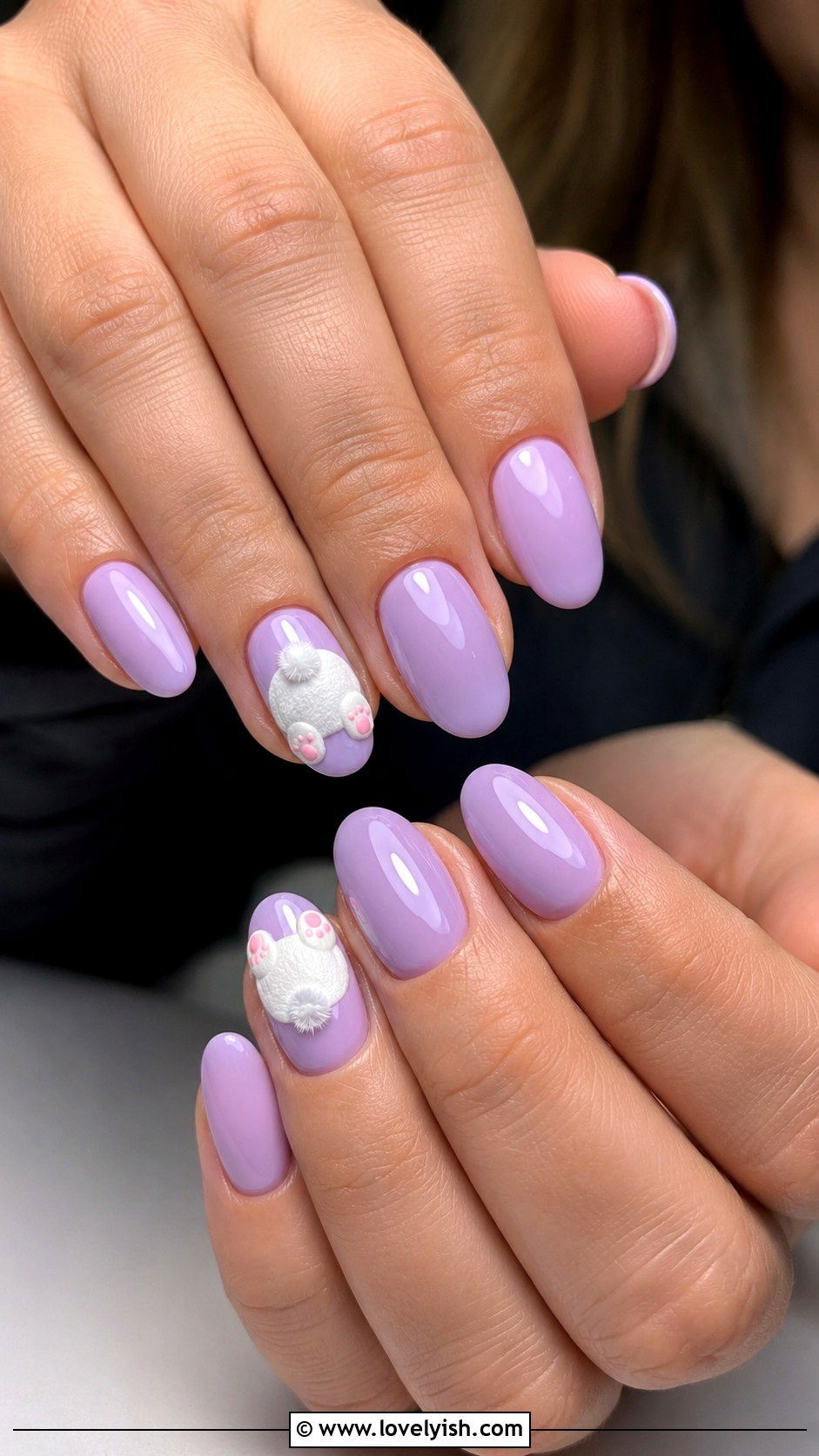 Bunny Bottom Nails - 38 easter nail art ideas - 38 easter nail art ideas