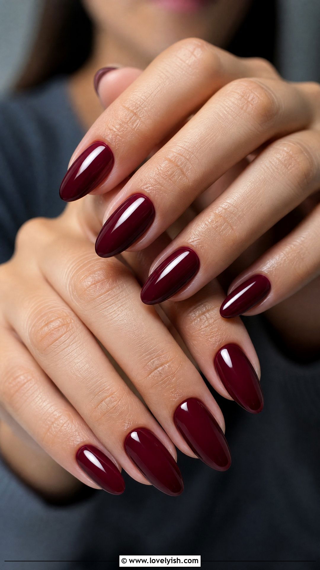 Burgundy Almond Nails - 50 sophisticated nails - 50 sophisticated nails