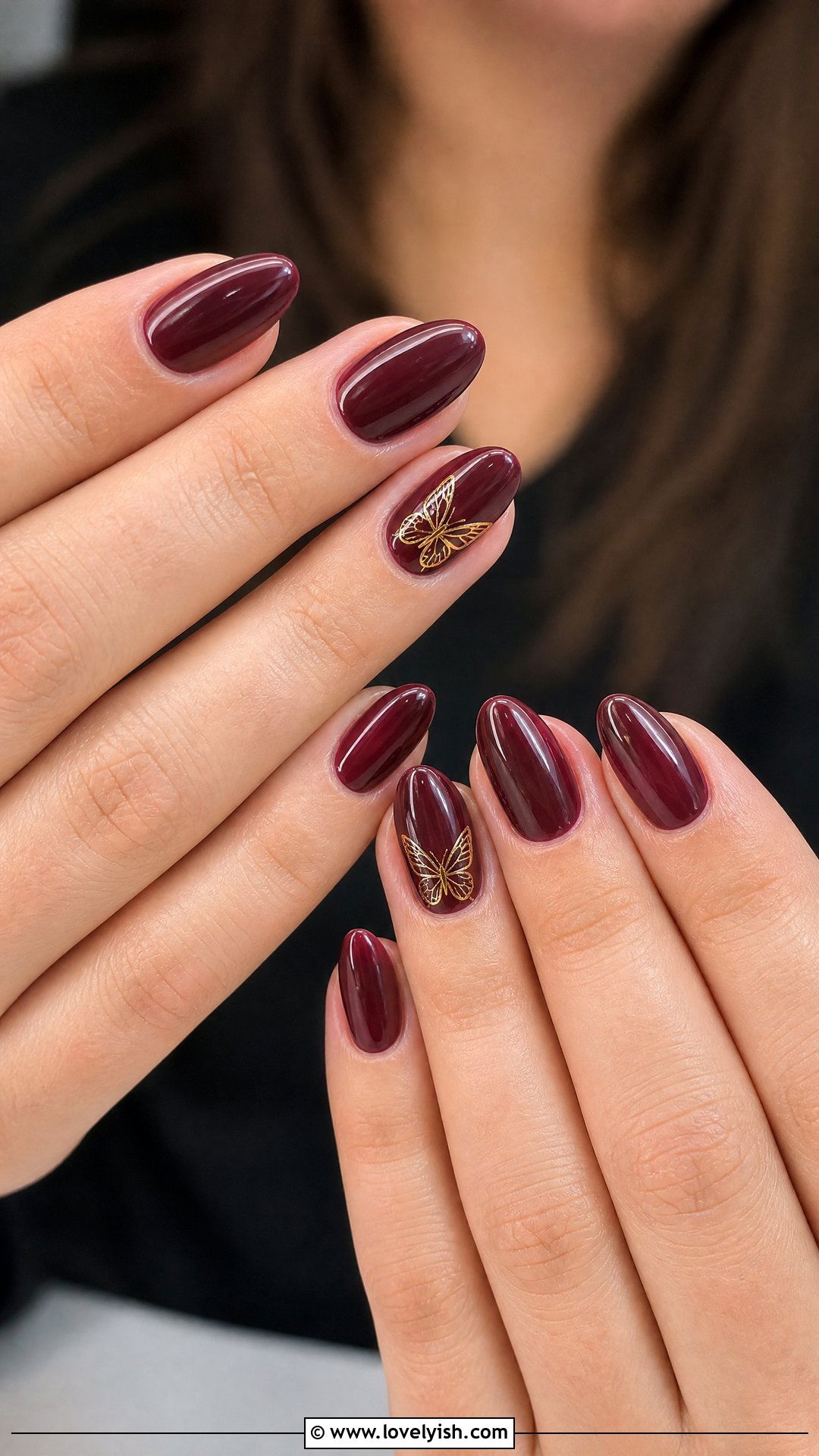 Burgundy Butterfly Nails - 50 butterfly nails - 50 butterfly nails