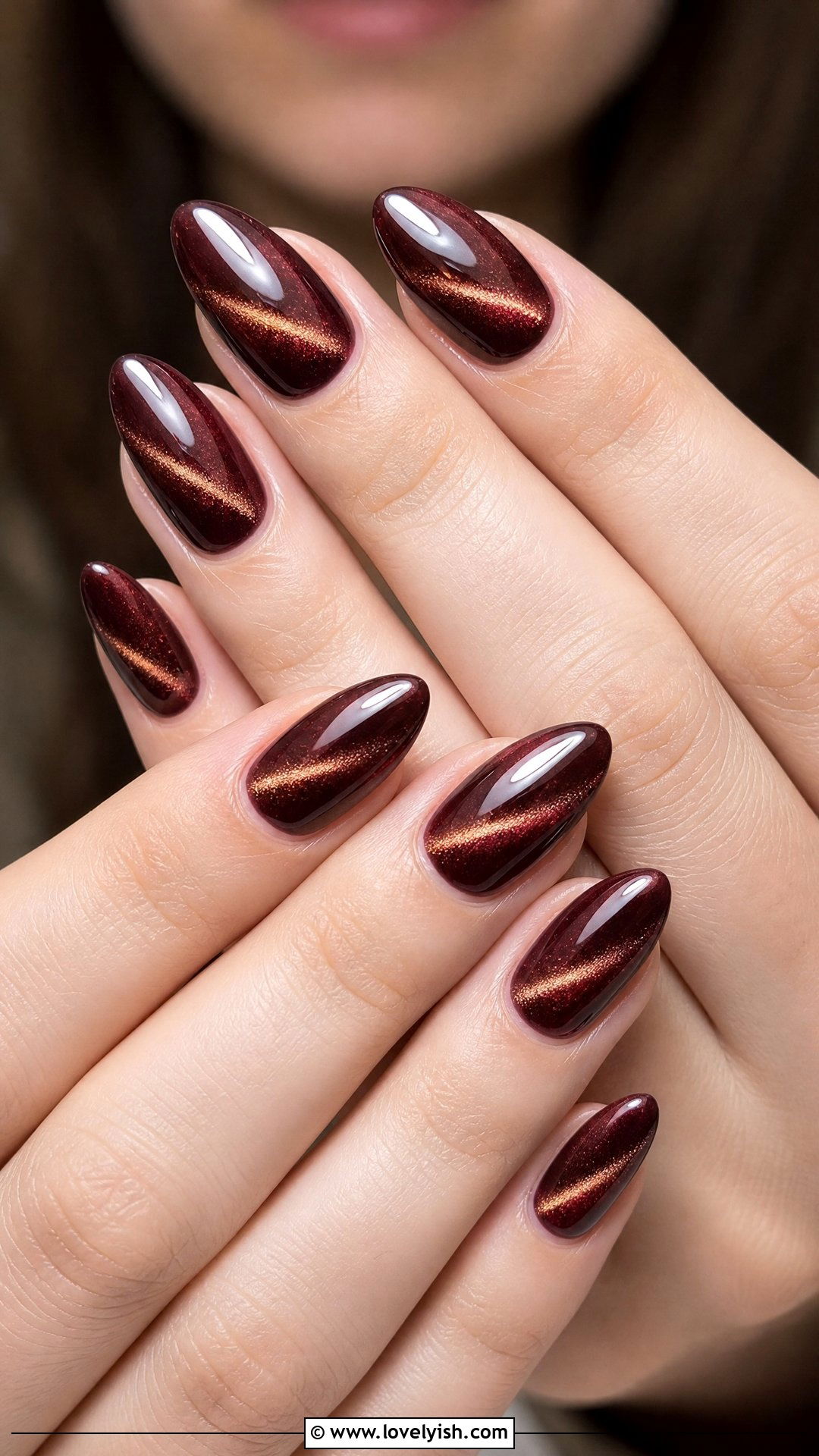 Burgundy Cat Eye Nails - 38 cat eye nail designs - 38 cat eye nail designs