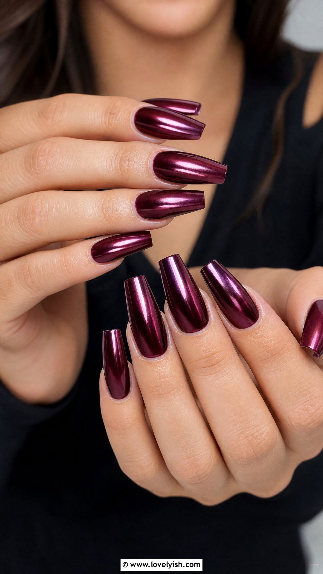 Burgundy Chrome Nails - 25 chrome nails design ideas - 25 chrome nails design ideas