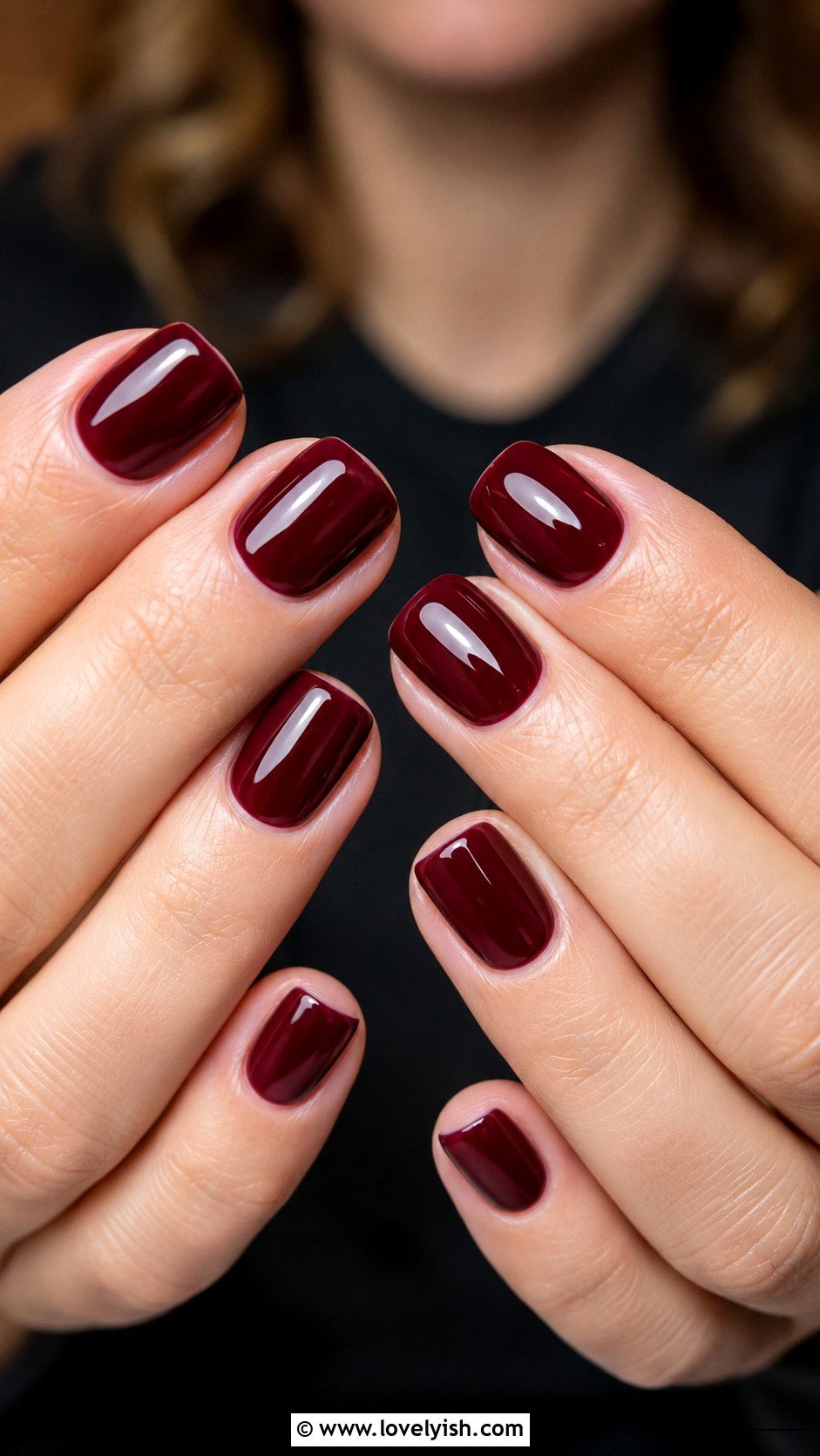 Burgundy Glossy Manicure - 50 manicure - 50 manicure