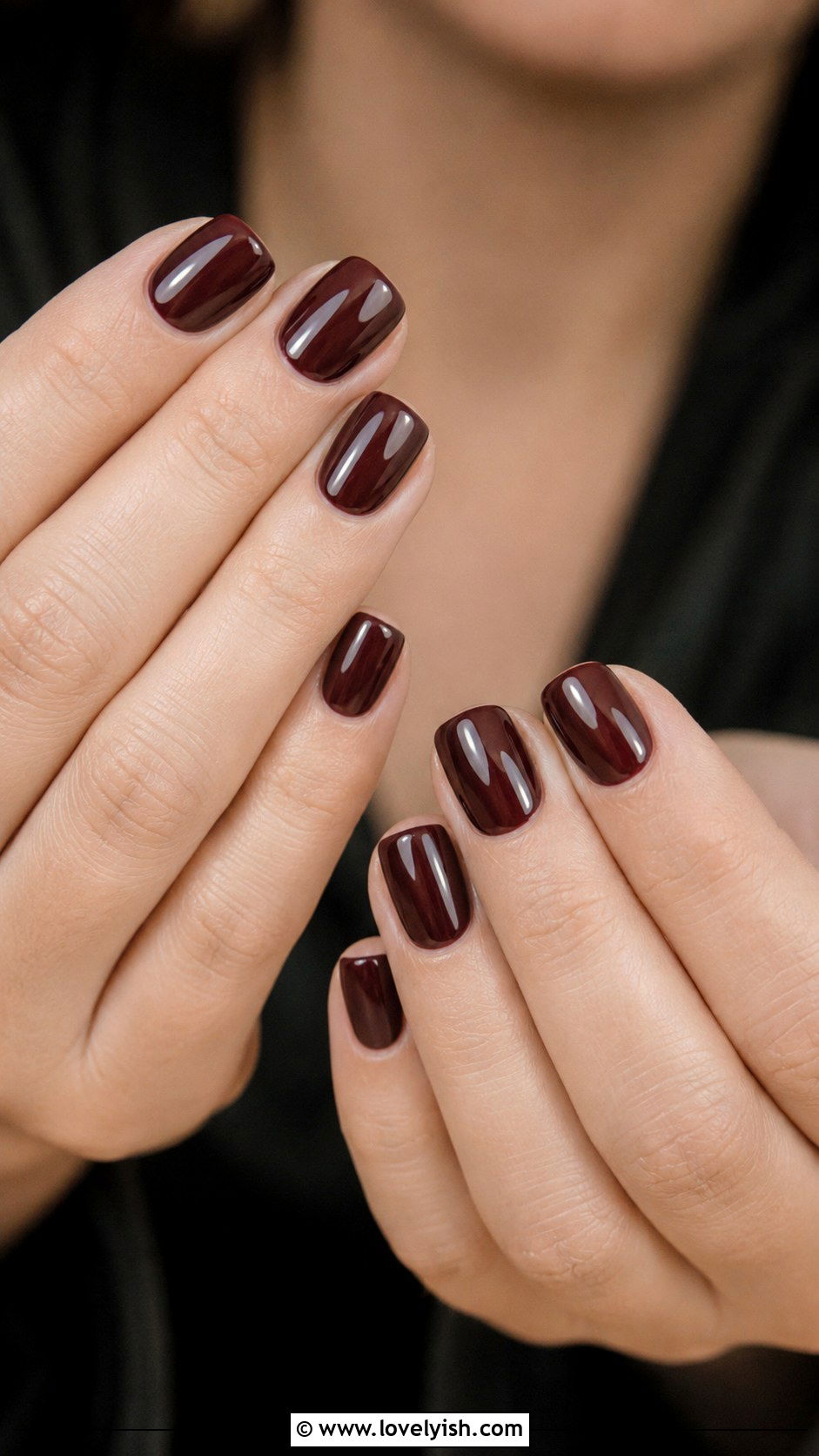 Burgundy Glossy Nails - 50 mens nail design ideas - 50 mens nail design ideas