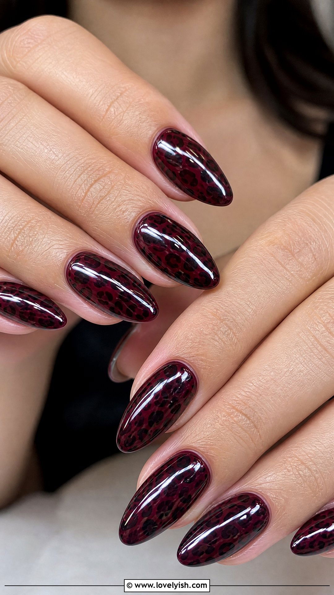 Burgundy Leopard Print Nails - 50 leopard print nails - 50 leopard print nails