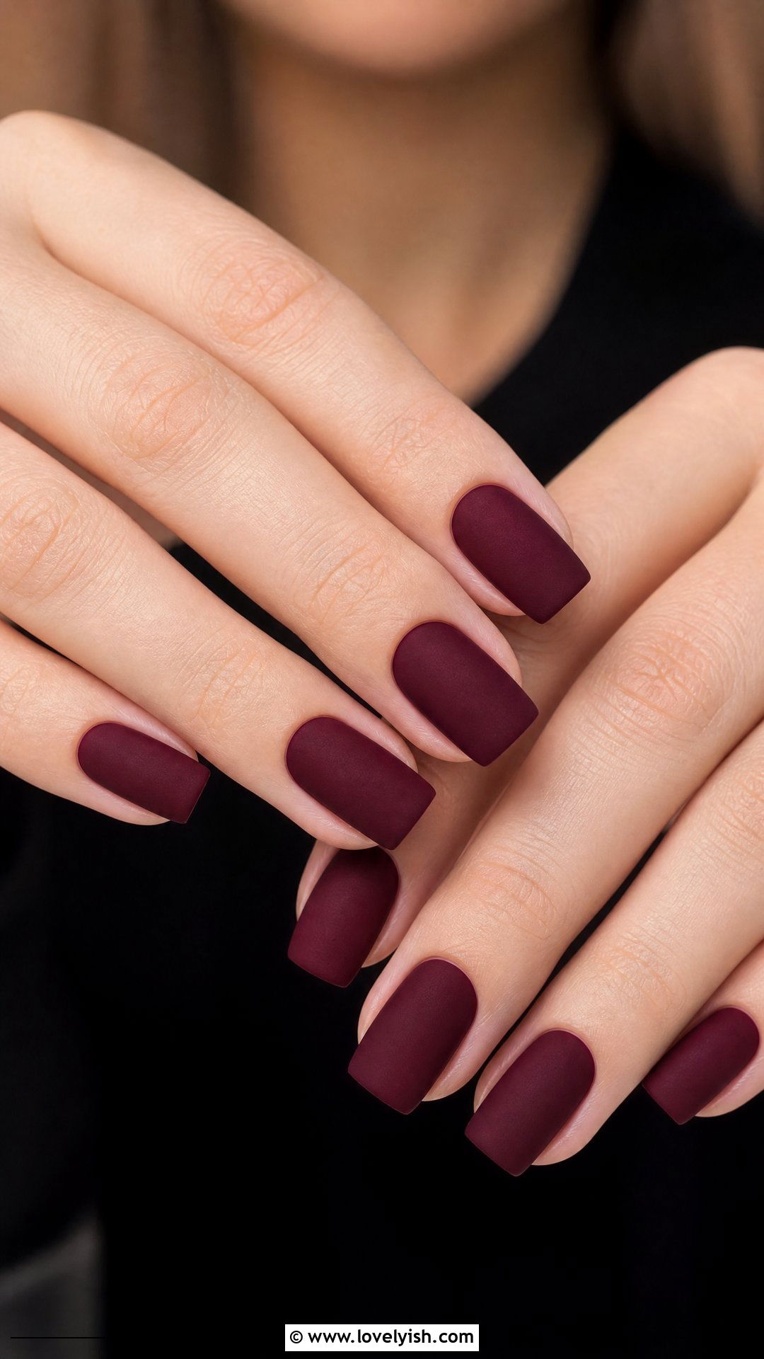 Burgundy Matte Square Nails - 50 square nails - 50 square nails