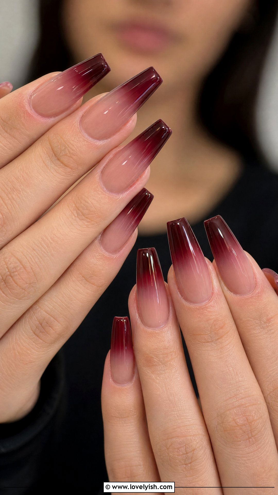 Burgundy Ombre Nails - 25 burgundy nail designs - 25 burgundy nail designs