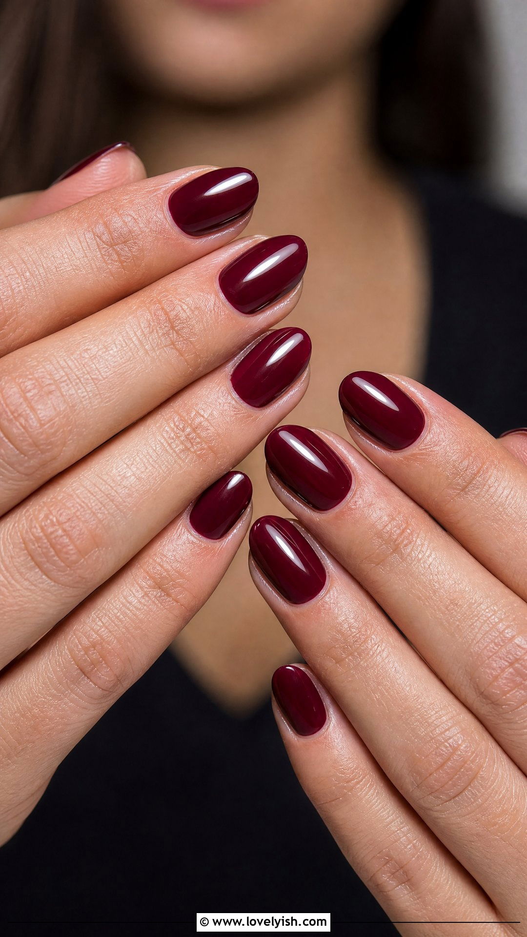 Burgundy Short Almond Nails - 50 short almond nails - 50 short almond nails