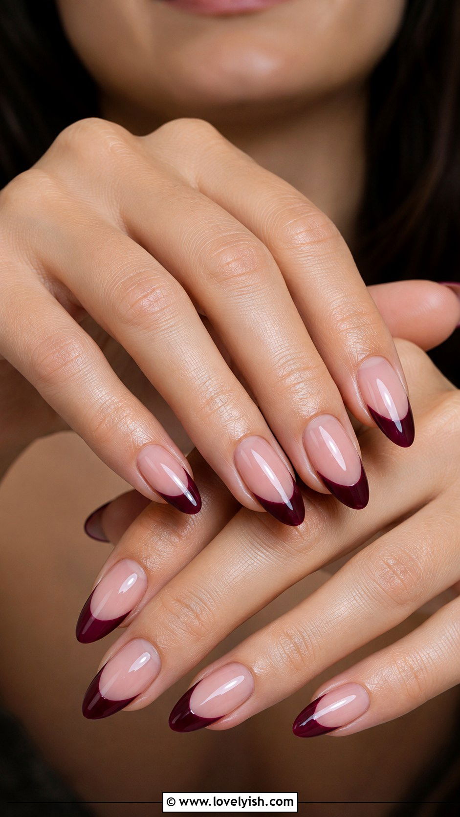 Burgundy Tip Nails - 45 nail tips - 45 nail tips