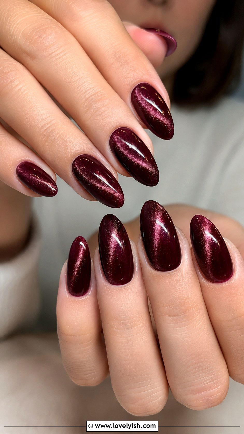 Burgundy Velvet Acrylic Nails - 33 acrylic nail ideas - 33 acrylic nail ideas
